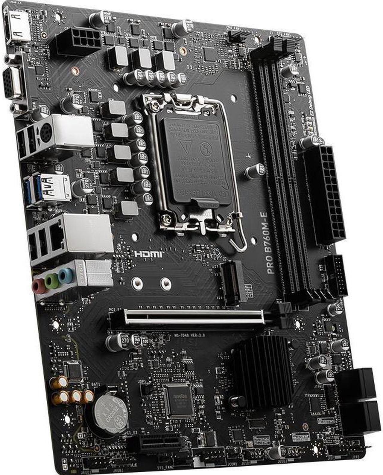 Alt view image 3 of 4 - MSI PRO B760M-E Intel B760 LGA 1700 DDR5 128GB Micro ATX Motherboard