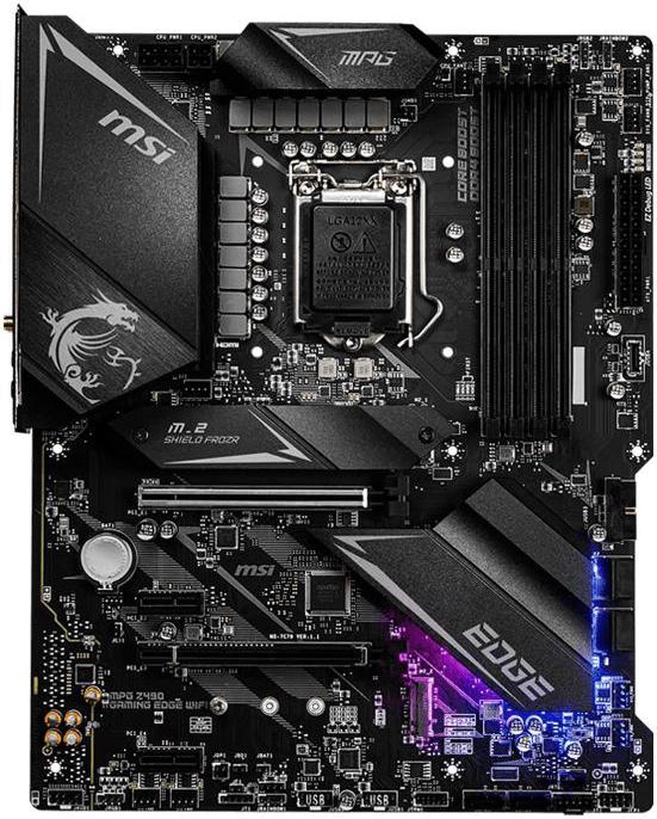 Alt view image 2 of 5 - MSI MPG Z490 GAMING EDGE WIFI LGA 1200 Intel Z490 SATA 6Gb/s ATX Intel Motherboard