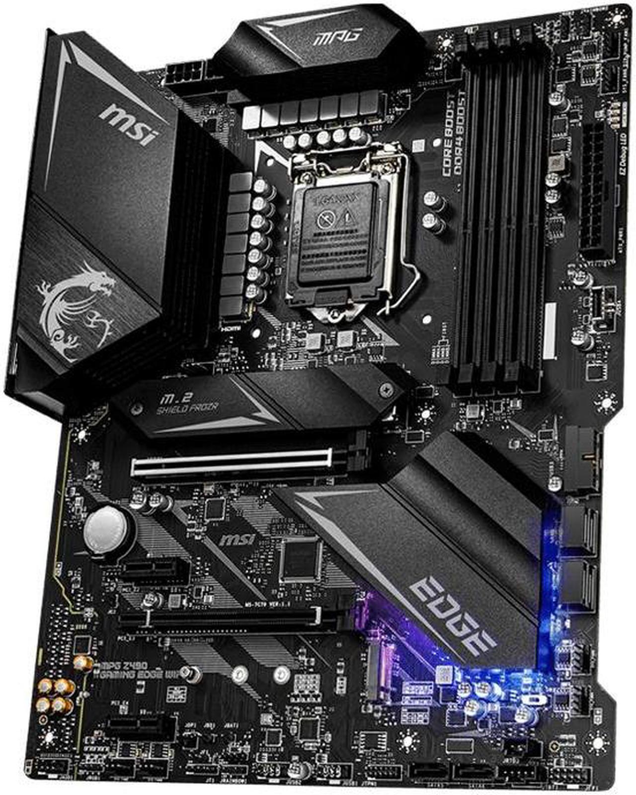 Alt view image 3 of 5 - MSI MPG Z490 GAMING EDGE WIFI LGA 1200 Intel Z490 SATA 6Gb/s ATX Intel Motherboard