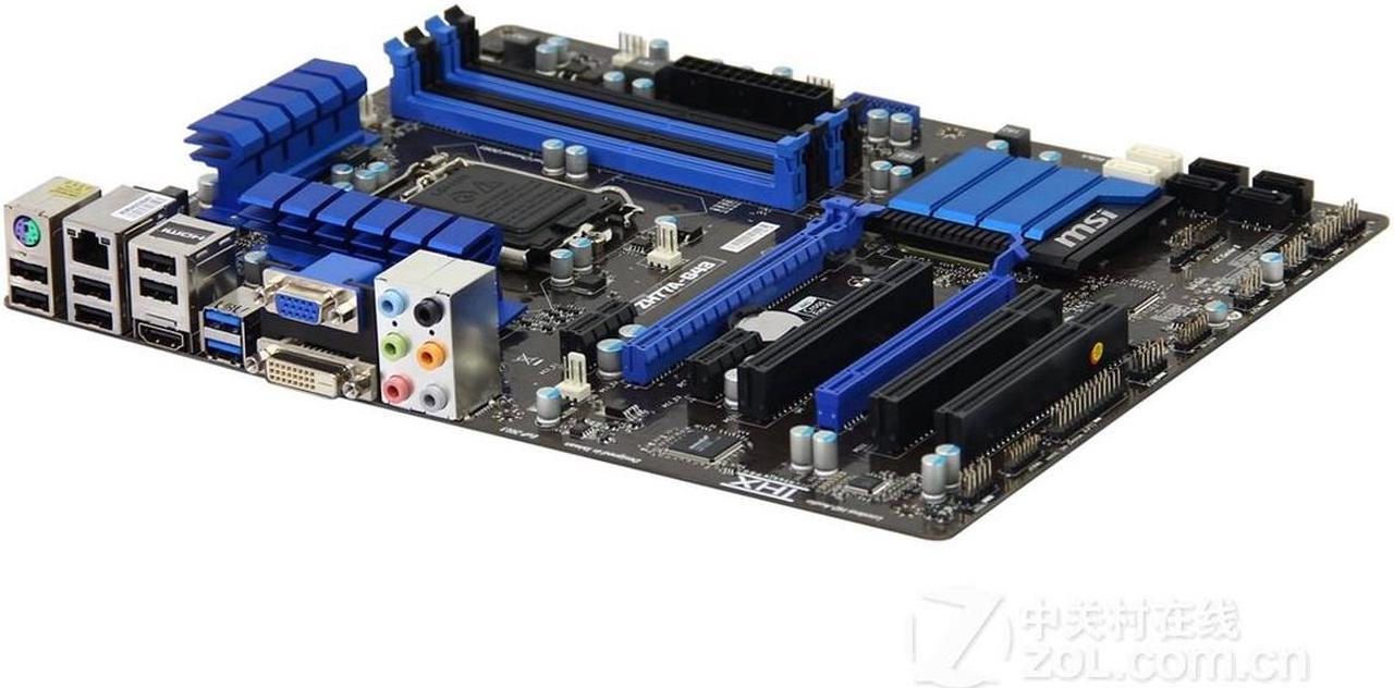 Alt view image 4 of 4 - MSI ZH77A-G43 Intel H77 LGA 1155 DDR3 32GB ATX Motherboard