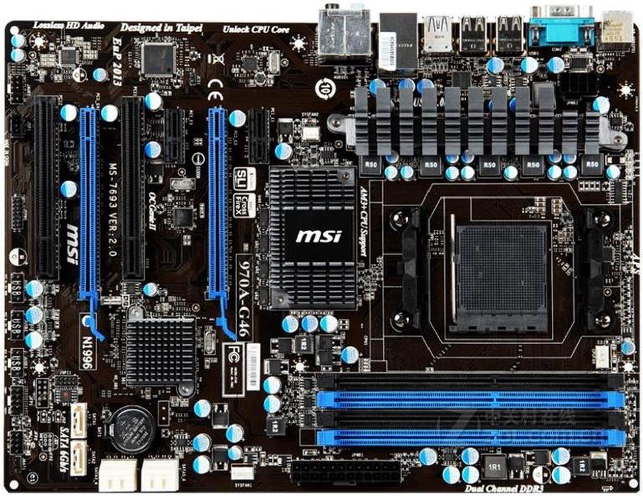 Main image of MSI 970A-G46 AMD 970 Socket AM3/AM3+ DDR3 32GB ATX Motherboard