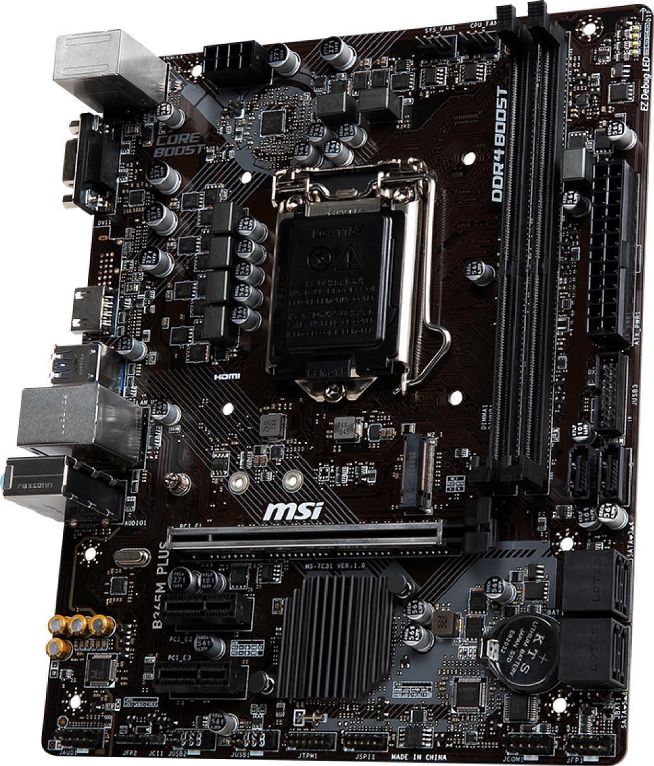 Alt view image 3 of 5 - MSI B365M PLUS Intel B365 LGA 1151 DDR4 32GB Micro ATX Motherboard