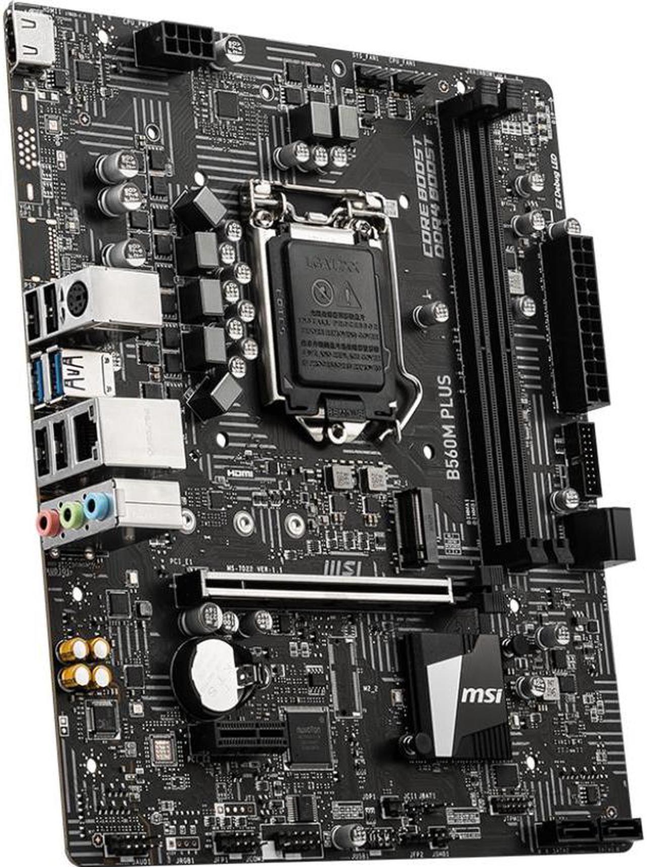 Alt view image 3 of 4 - MSI B560M PLUS Intel B560 LGA 1200 DDR4 64GB Micro ATX Motherboard