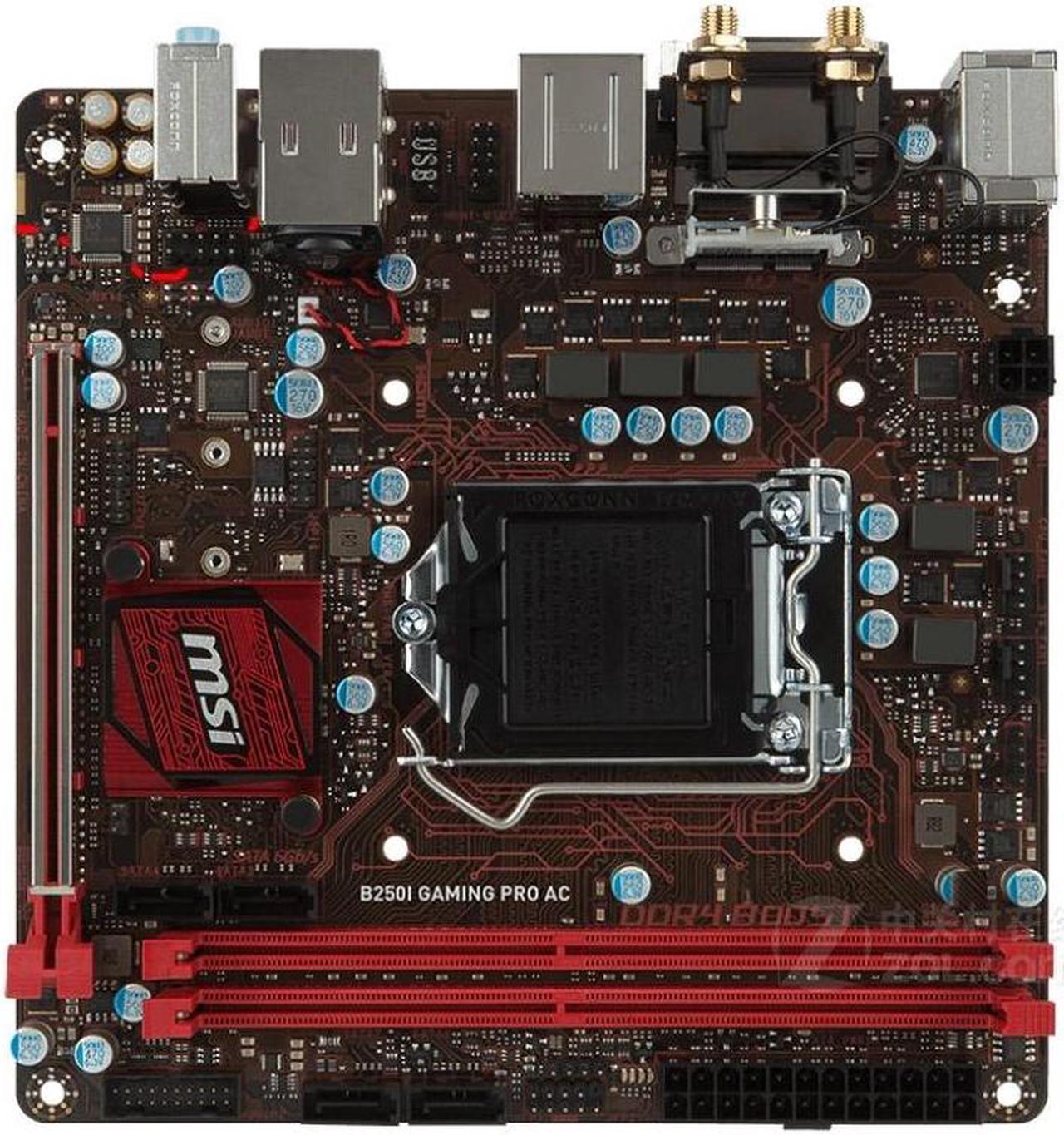 Main image of MSI B250I GAMING PRO AC Intel B250 LGA 1151 DDR4 32GB Mini-ITX Motherboard