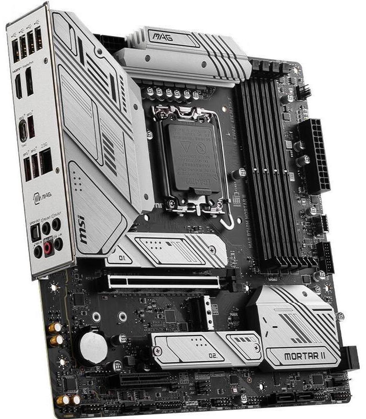 Alt view image 2 of 3 - MSI MAG B760M MORTAR II Intel B760 LGA 1700 DDR5 256GB Micro ATX Motherboard