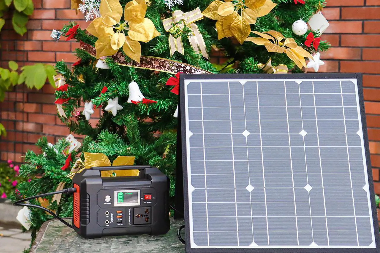 Alt view image 2 of 5 - 200W Portable Power Station,  40800mAh Solar Generator with 50W 18V Portable Solar Panel,  Foldable Solar Charger with 5V USB 18V DC Output