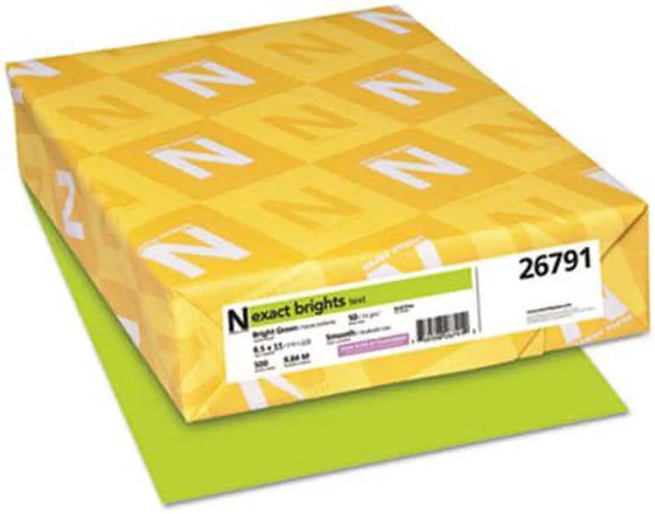 Alt view image 6 of 14 - NEENAH PAPER Exact Brights Paper 8 1/2 x 11 Bright Green 50lb 500 Sheets 26791