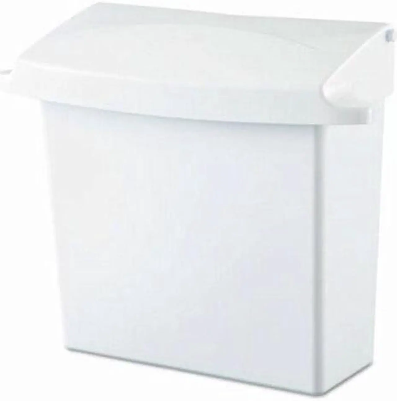 Alt view image 10 of 20 - Sanitary Napkin Receptacle with Rigid Liner Rectangular Plastic White