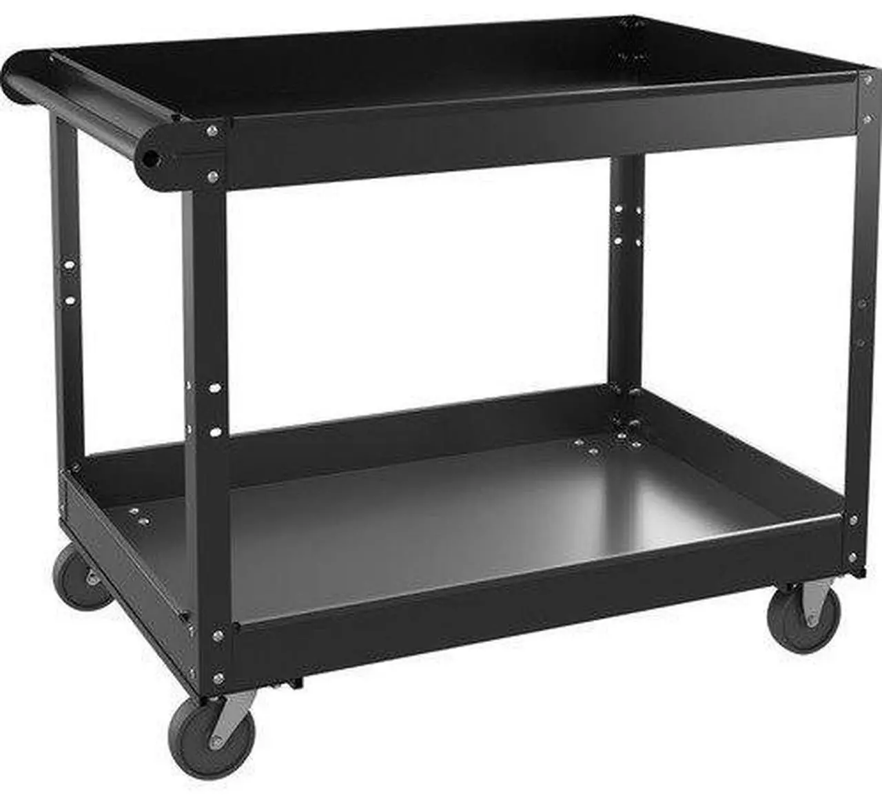 Alt view image 3 of 4 - Lorell Utility Cart 2-Shelf 24"Wx36"Lx32"H Black 59690