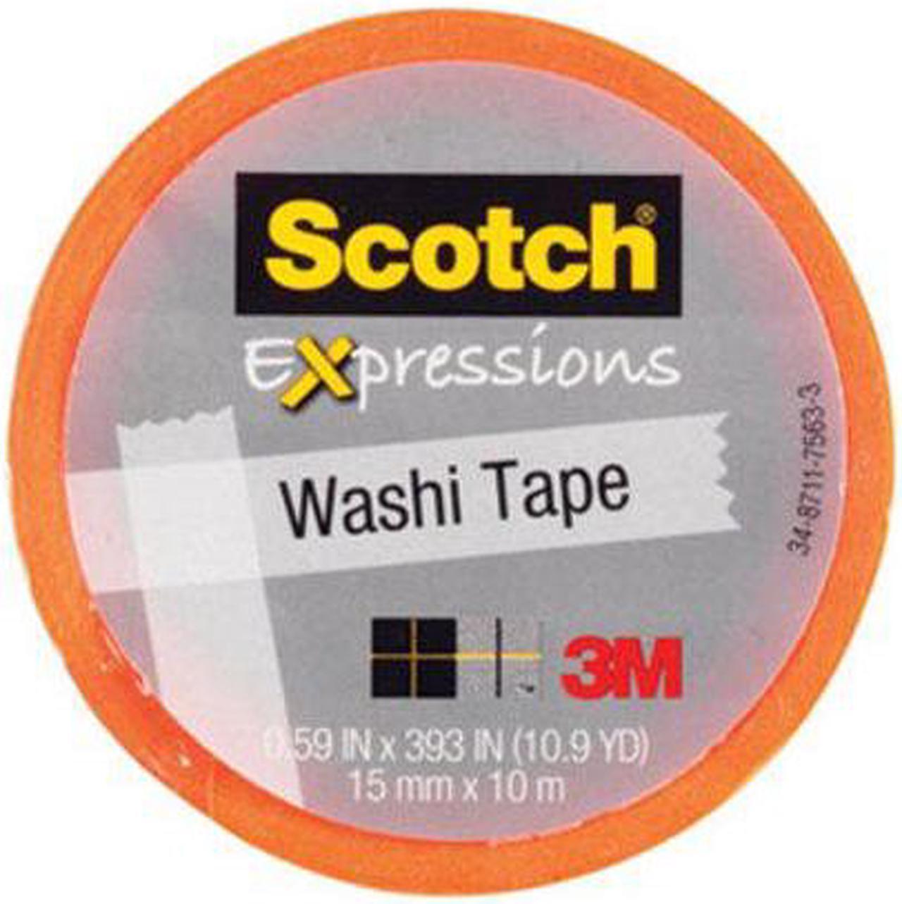 Alt view image 8 of 17 - 3M C314-ORG Washi Tape .59 in. x 393 in. - 15mmx10m -Orange