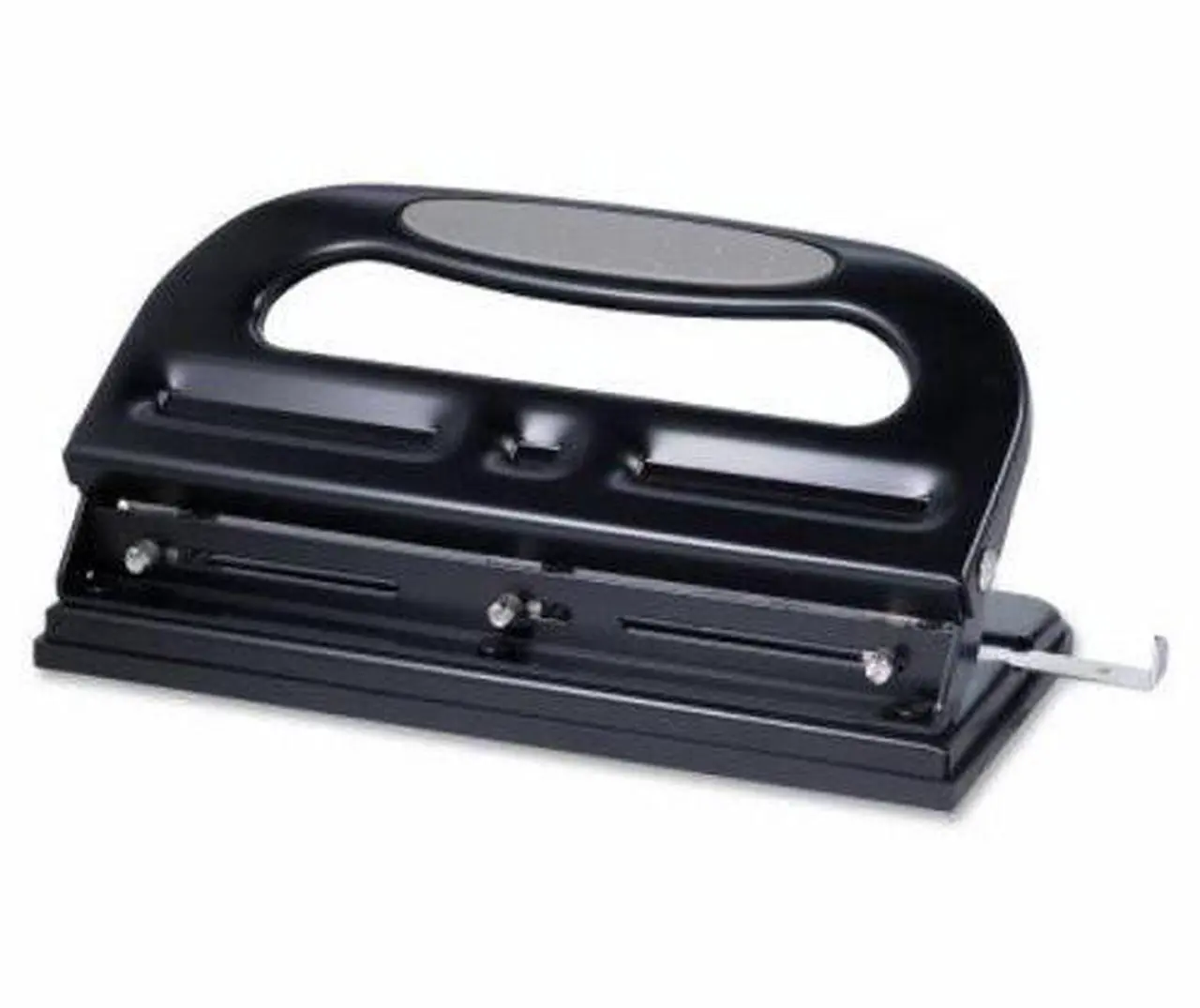 Alt view image 4 of 6 - Business Source 3-Hole Punch Heavy-Duty Adjustable 9/32" 40 Sht Cap BK 62897