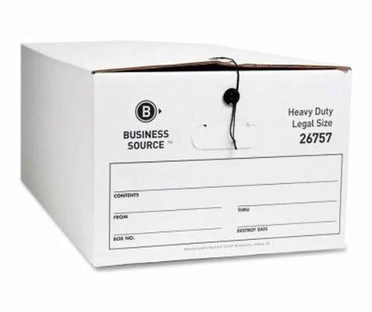 Alt view image 5 of 6 - Business Source Storage Box Legal 700 lbs 15"x24"x10" 12/CT White 26757