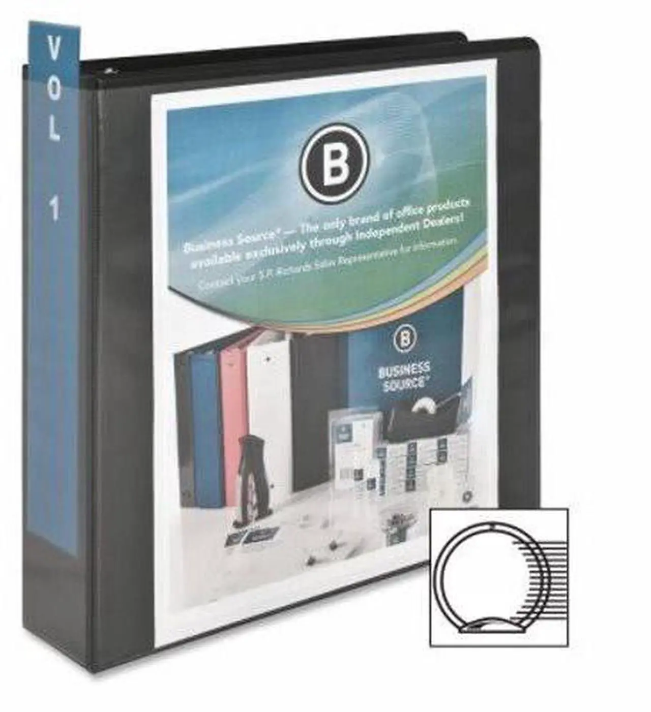 Alt view image 8 of 10 - Business Source View Binder w/ 2 Inside Pockets 2" Capacity Black 09956