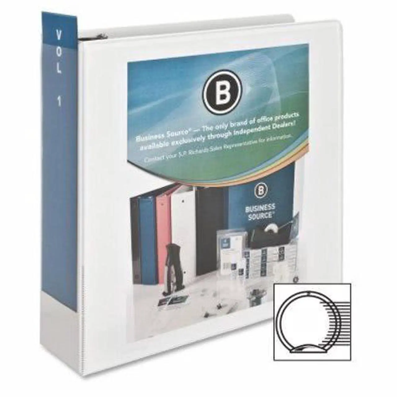 Alt view image 5 of 5 - Business Source View Binder w/ 2 Inside Pockets 3" Capacity White 09959