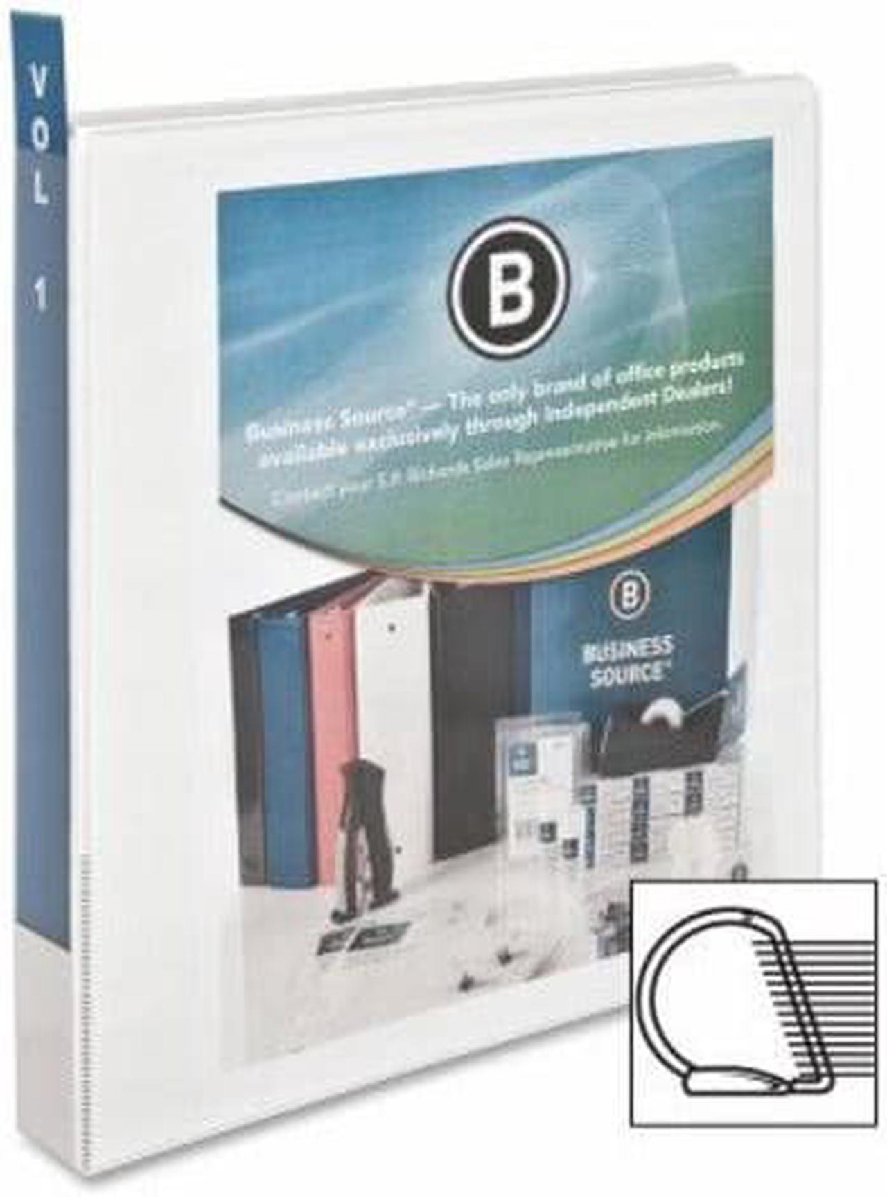 Alt view image 6 of 6 - Business Source D-Ring Binder w/ Pockets 1" Capacity White 28440