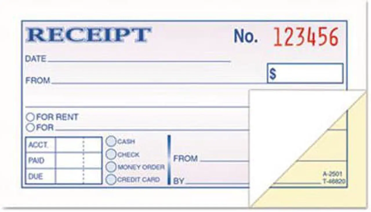 Alt view image 2 of 5 - Tops Money and Rent Receipt Books 2-3/4 x 4 7/8 2-Part Carbonless 50 Sets/Book