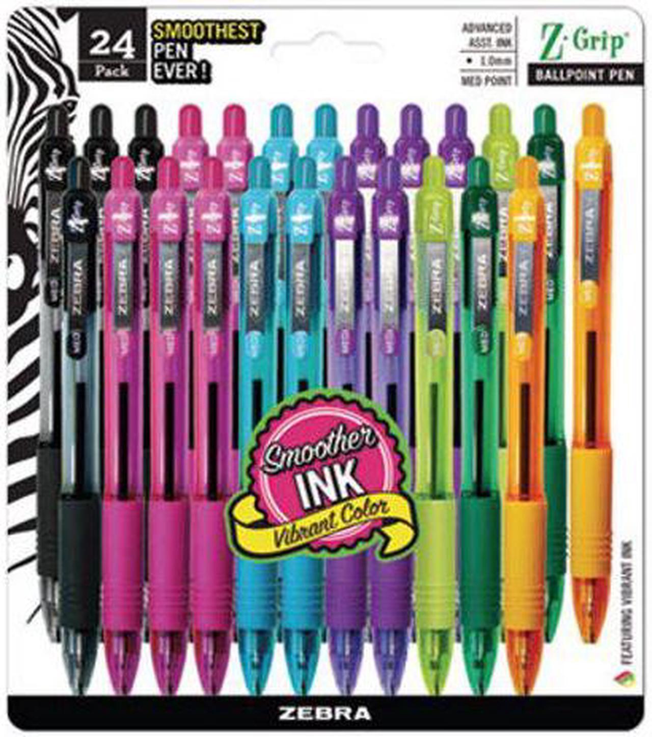 Alt view image 9 of 12 - Zebra Z-Grip Retractable Ballpoint Pen Assorted Ink Medium Point 24/Pack 12271