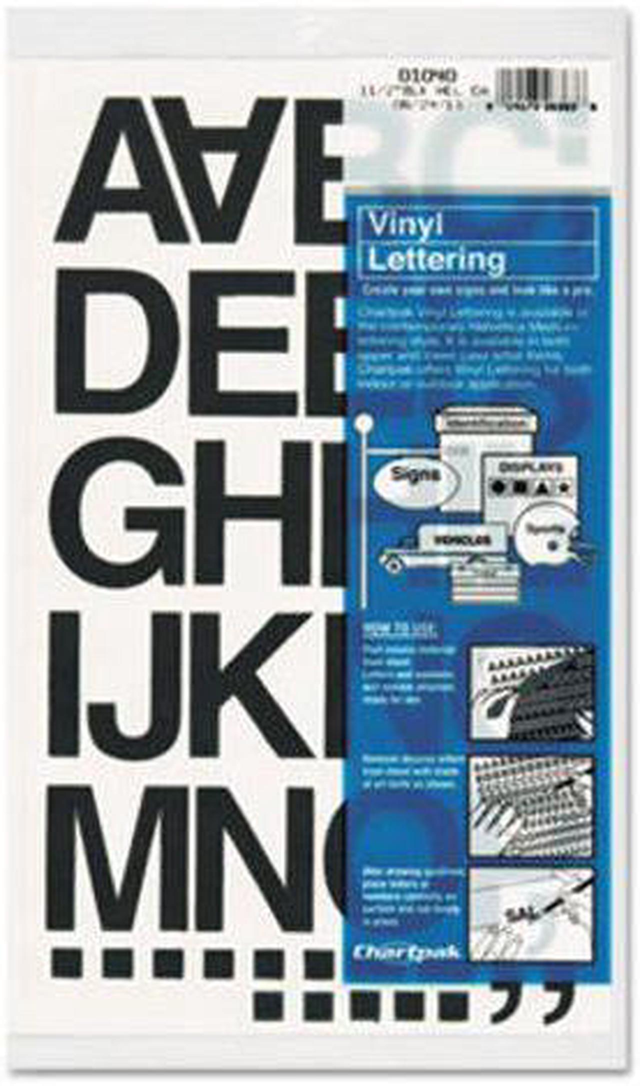 Alt view image 7 of 7 - Press-On Vinyl Letters & Numbers, Self Adhesive, Black, 1 1/2"h, 37/Pa