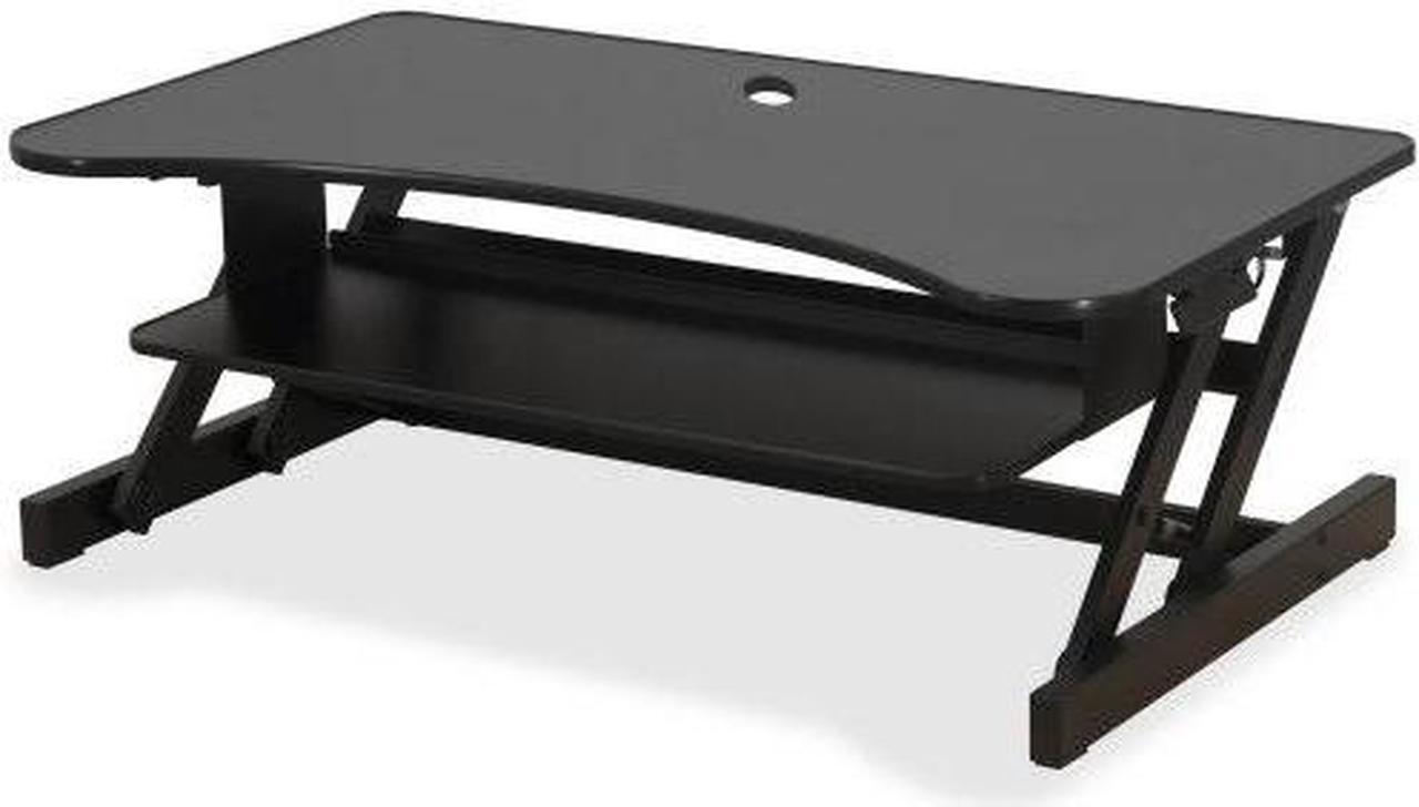 Alt view image 12 of 12 - Lorell Deluxe Adjustable Desk Riser - 20" Height x 38" Width x 24" Depth - Desktop - Black  LLR99759
