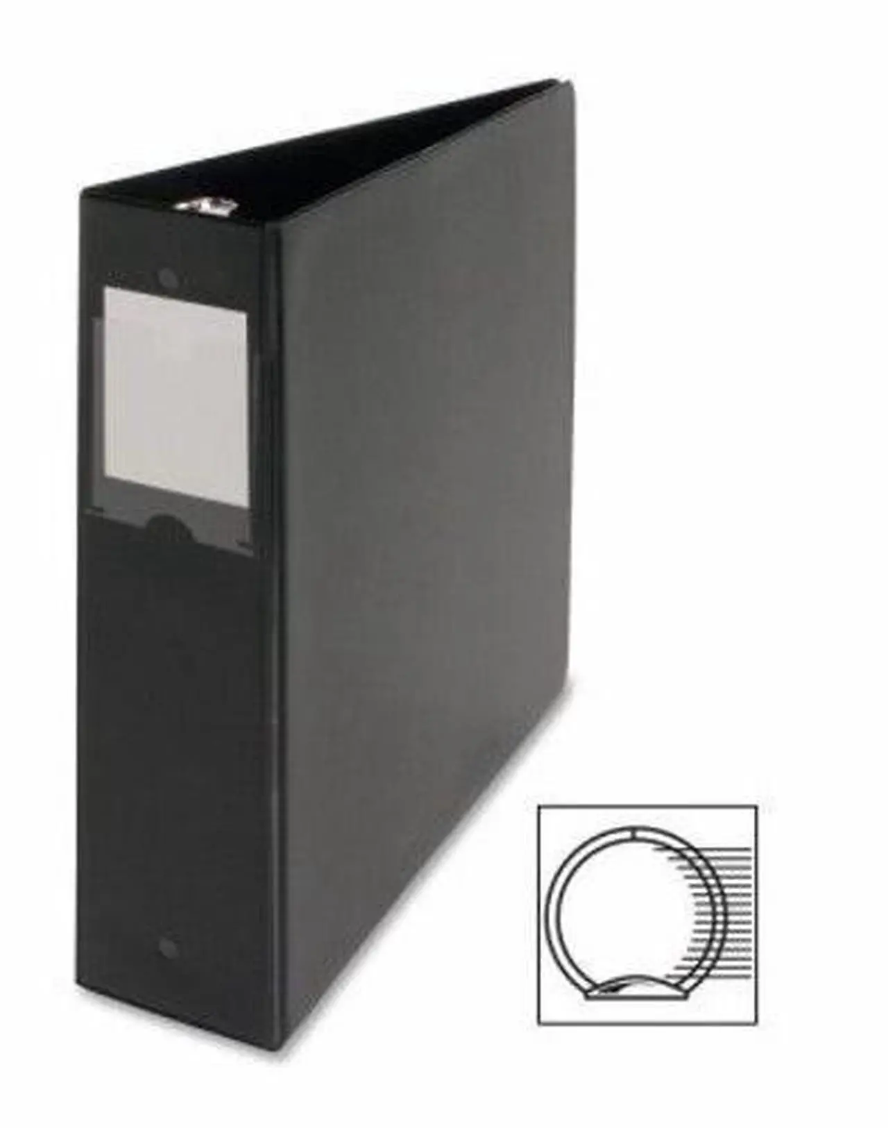 Alt view image 3 of 4 - Business Source Round Ring Binder w/Label Holder 2" Cap. 11"x8-1/2" BK 28561