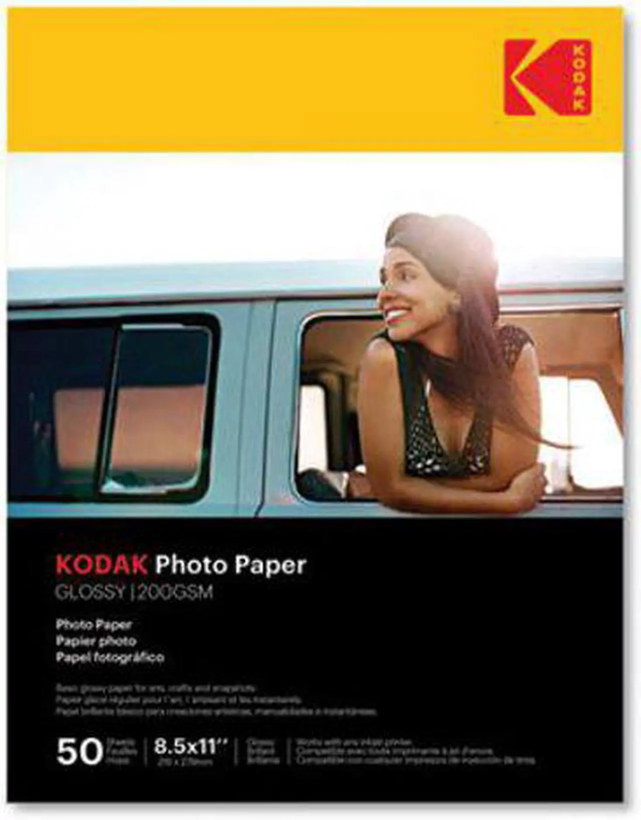 Main image of Kodak Photo Paper, 8 mil, 8.5 x 11, Glossy White, 50/Pack (KOD41182)
