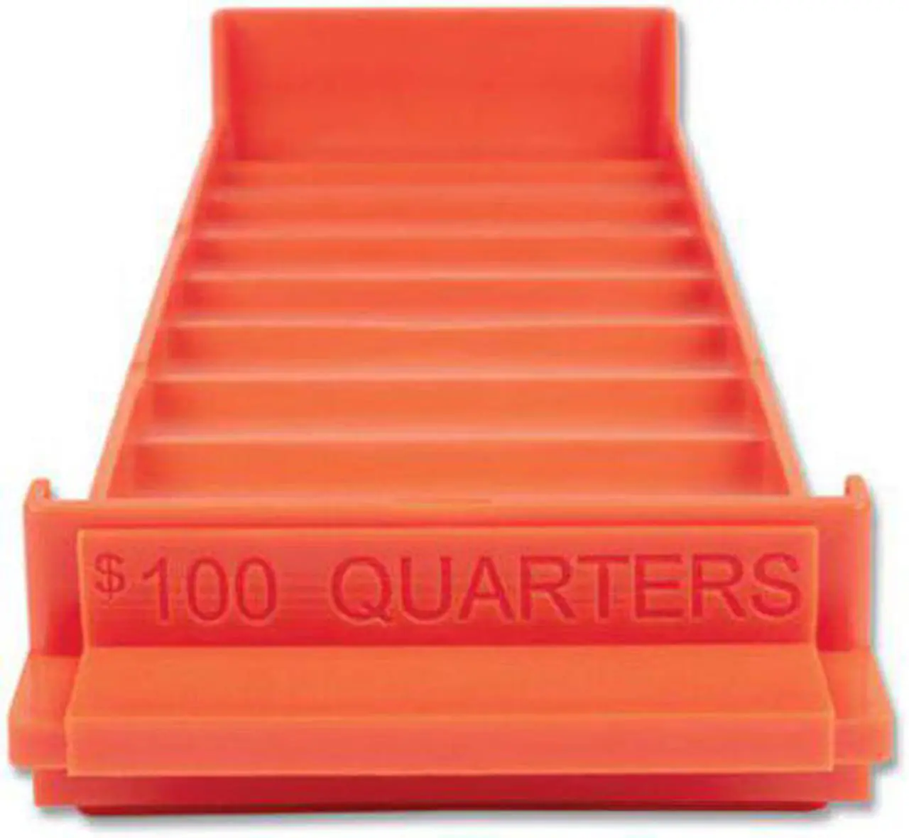 Alt view image 2 of 3 - STACKABLE PLASTIC COIN TRAY, QUARTERS, 3.75 X 11.5 X 1.5, ORANGE, 2/PACK