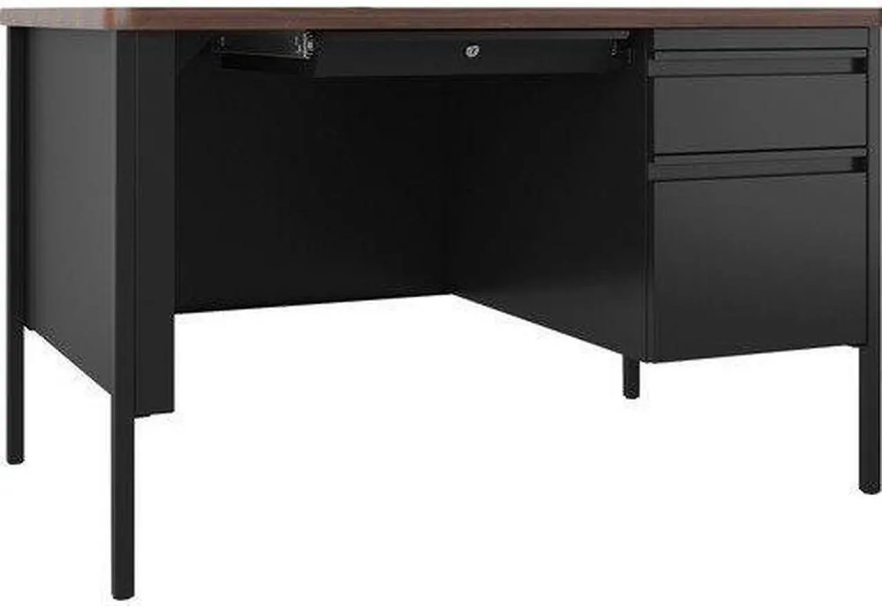 Main image of Lorell 66939 Fortress Series Walnut Top Teacher's Desk