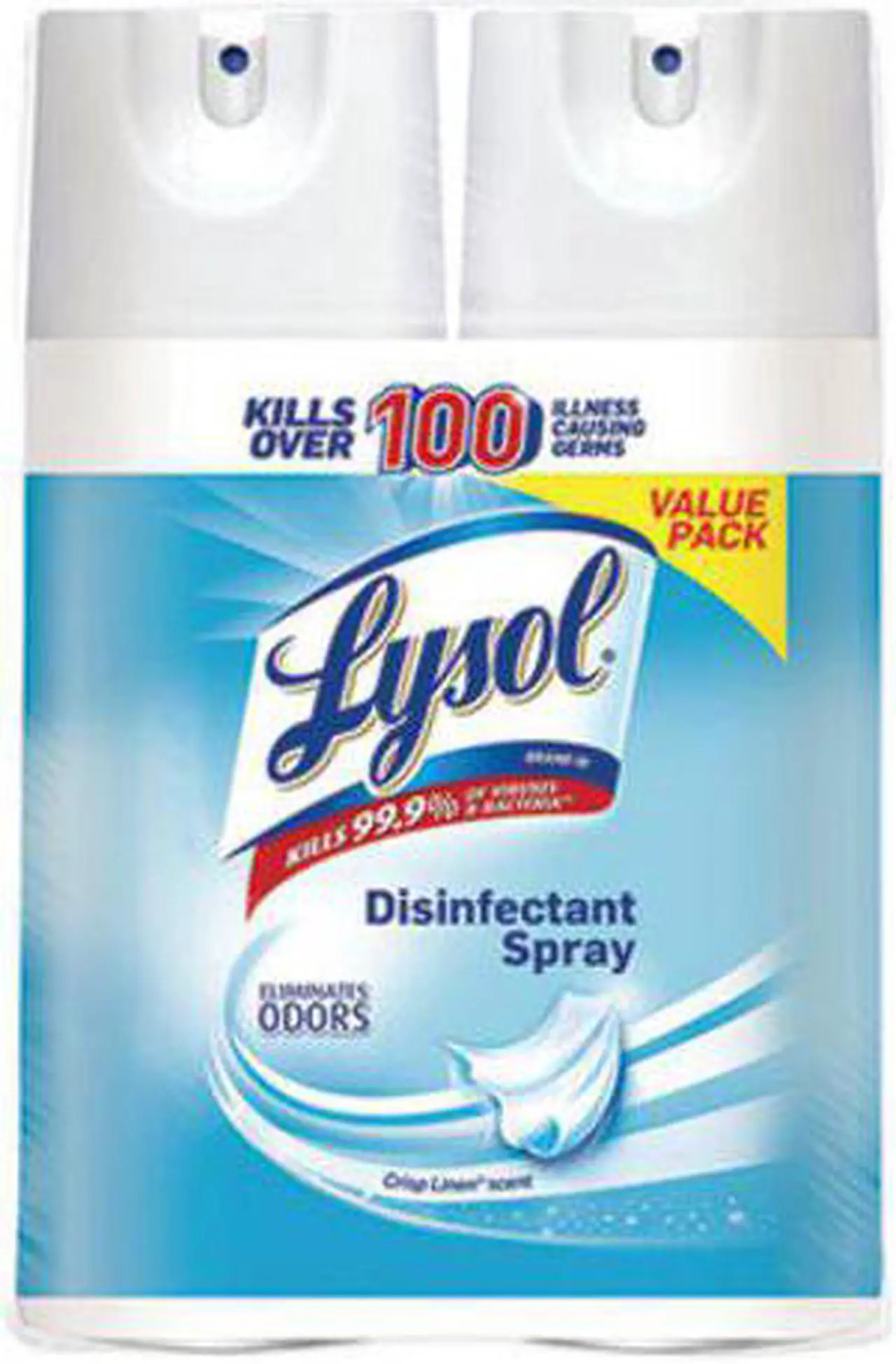Alt view image 4 of 5 - Lysol Disinfectant Spray Crisp Linen 12.5 oz Aerosol 2/Pack 89946PK