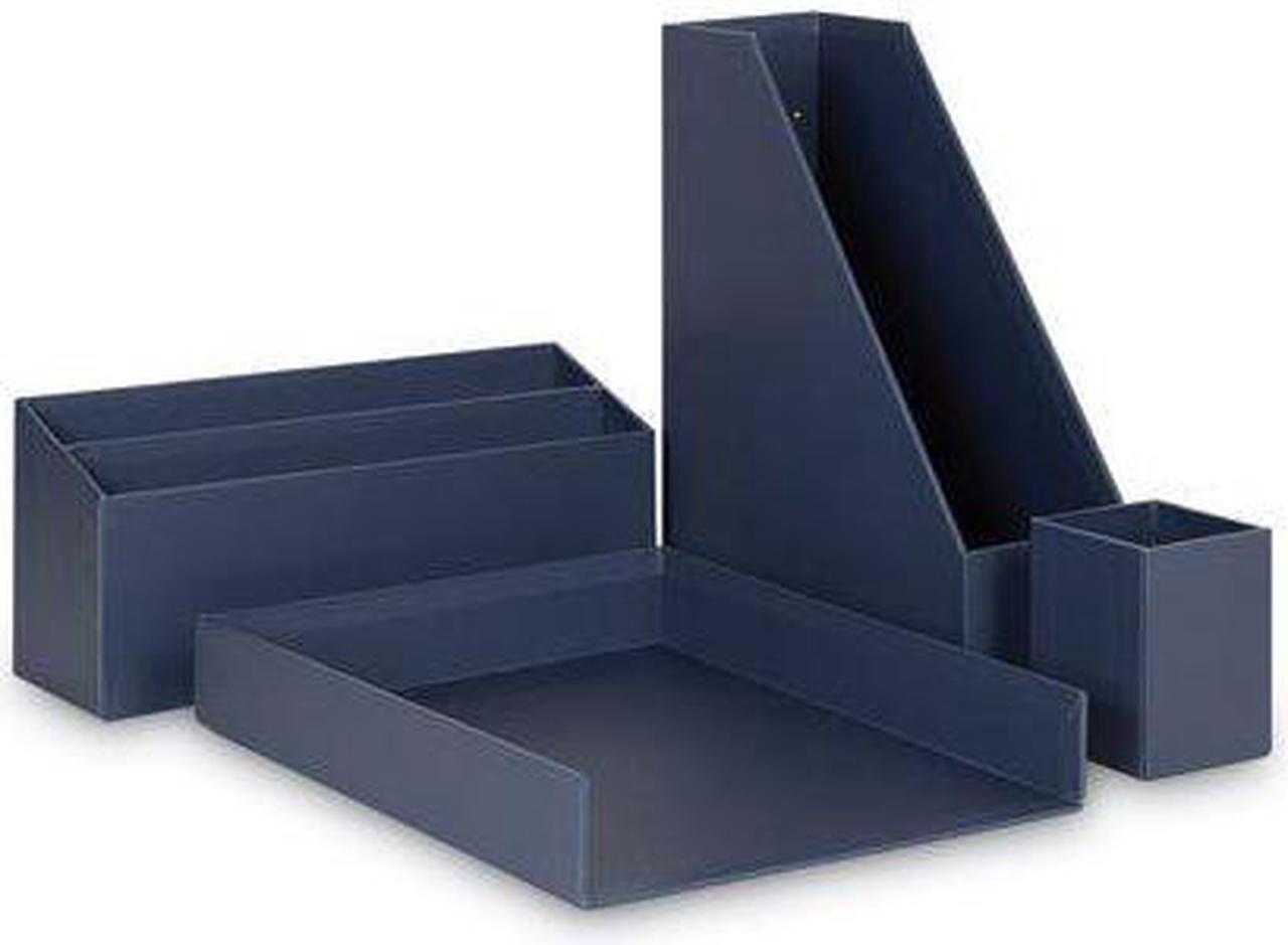 Main image of U Brands Four-Piece Desk Organization Kit, Navy, 1 Kit (UBR3631U0002)