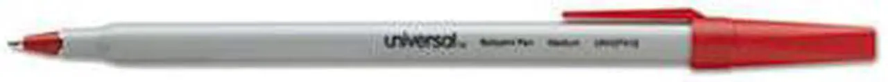 Alt view image 6 of 13 - UNIVERSAL Economy Ballpoint Stick Oil-Based Pen Red Ink Medium Dozen 27412