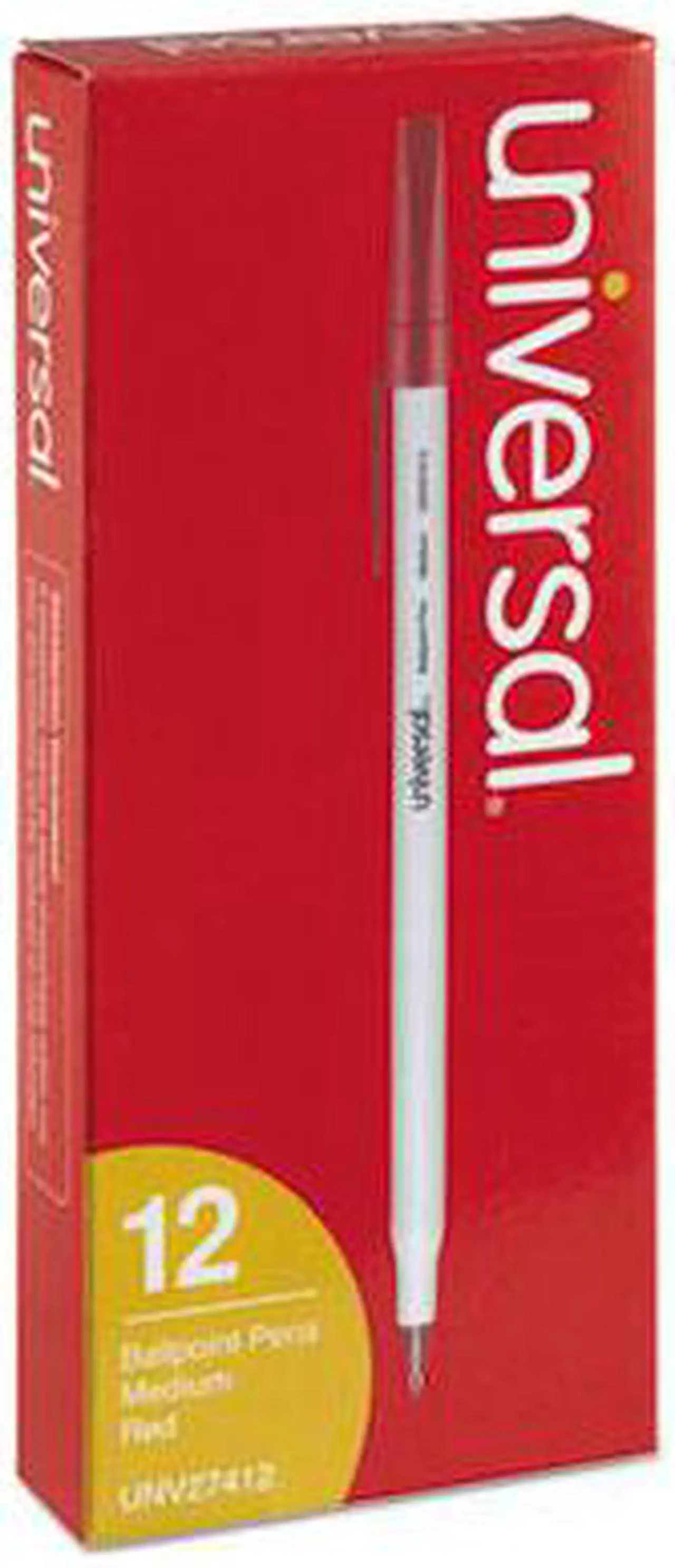 Alt view image 7 of 13 - UNIVERSAL Economy Ballpoint Stick Oil-Based Pen Red Ink Medium Dozen 27412