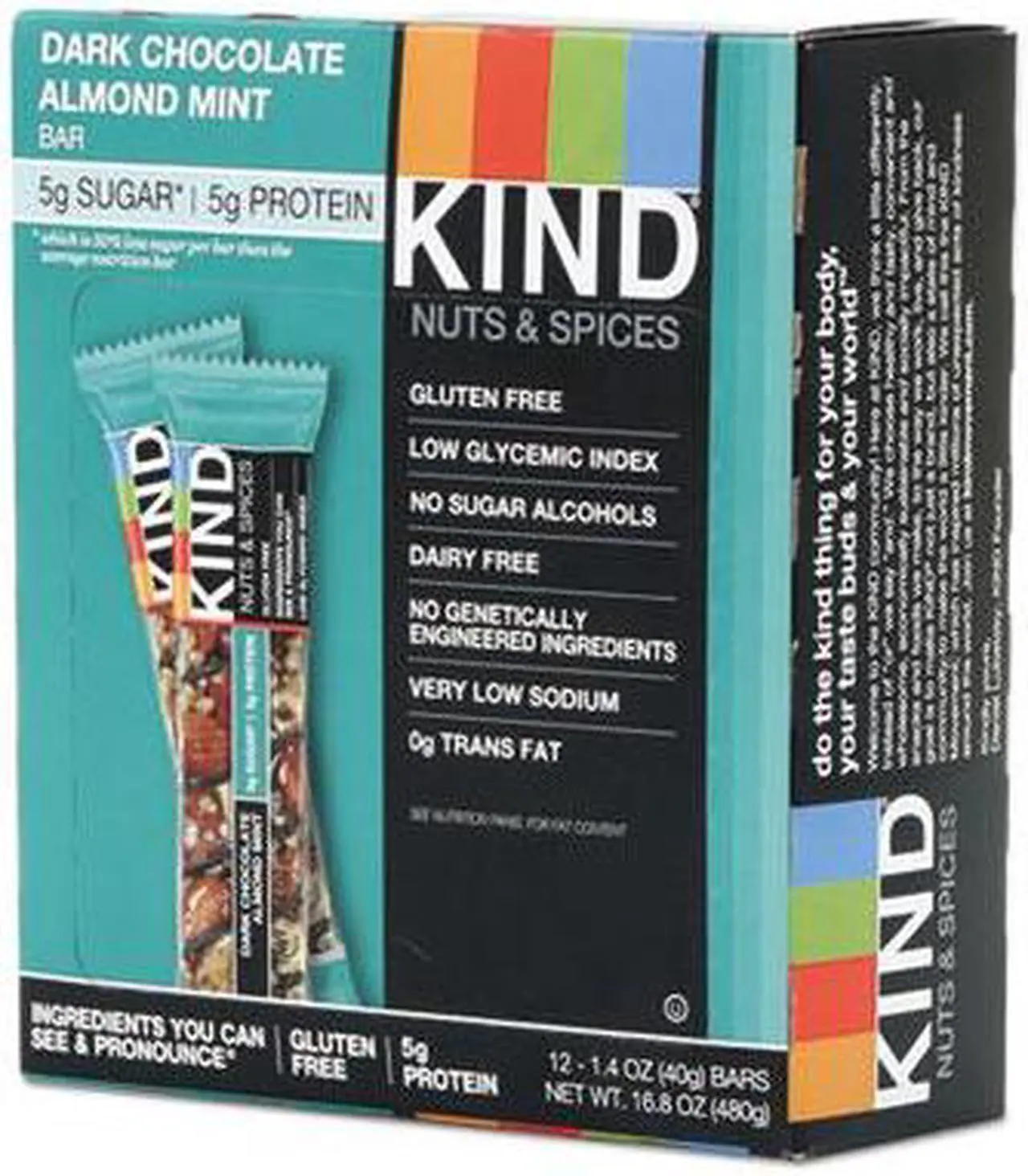 Alt view image 12 of 18 - Nuts and Spices Bar, Dark Chocolate Almond Mint, 1.4 oz Bar, 12/Box 19988