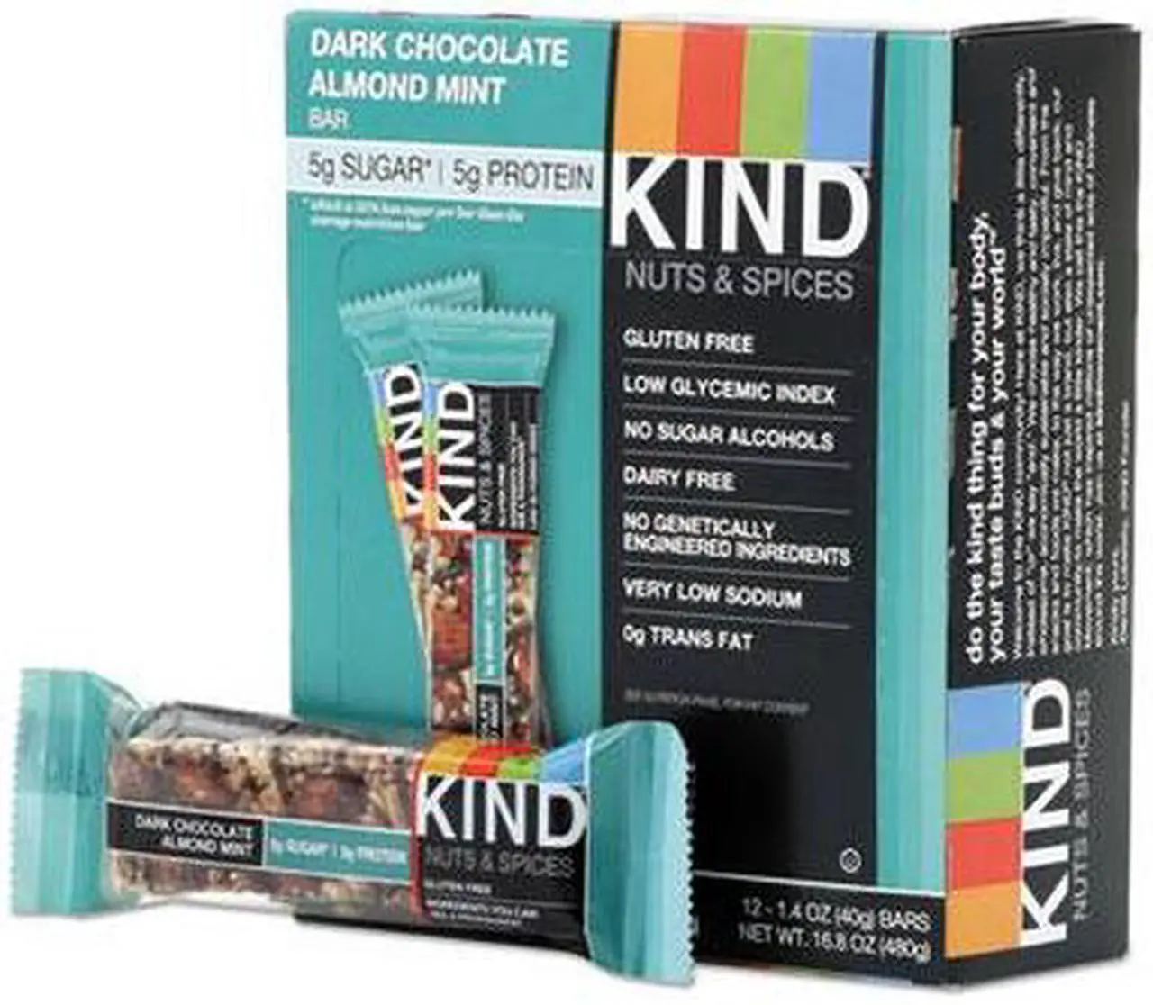 Alt view image 13 of 18 - Nuts and Spices Bar, Dark Chocolate Almond Mint, 1.4 oz Bar, 12/Box 19988