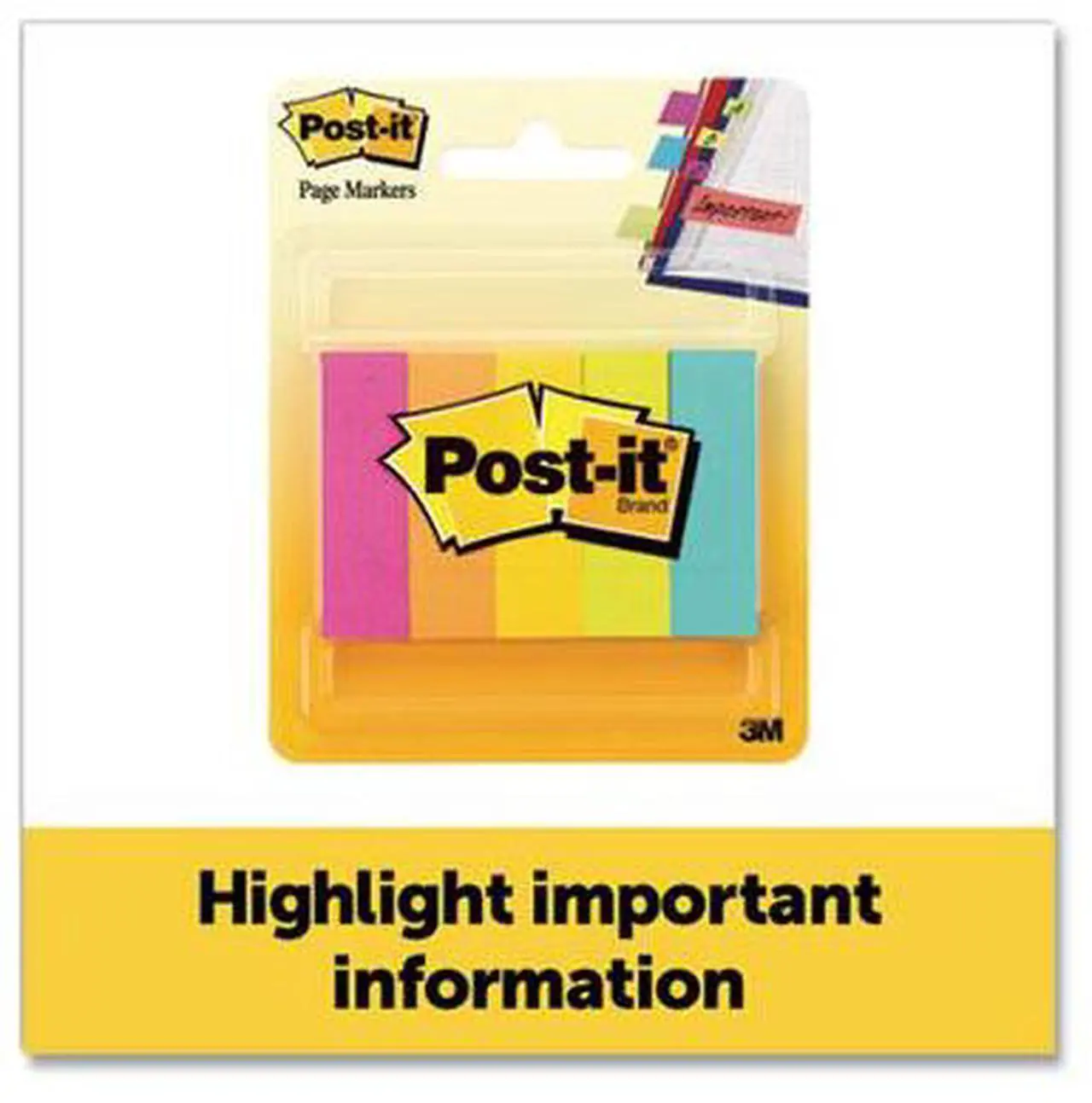 Alt view image 15 of 20 - Post-it Page Flag Markers Assorted Brights 100 Strips/Pad 5 Pads/Pack 6705AN