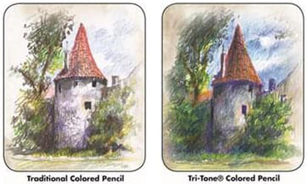 Alt view image 10 of 14 - Koh-I-Noor Tri-Tone Multicolored Pencils 12/ST Multi FA33TIN12BC