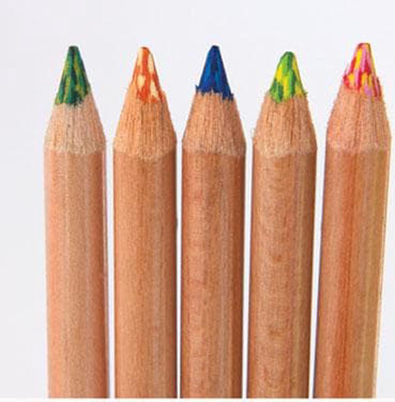 Alt view image 9 of 14 - Koh-I-Noor Tri-Tone Multicolored Pencils 12/ST Multi FA33TIN12BC