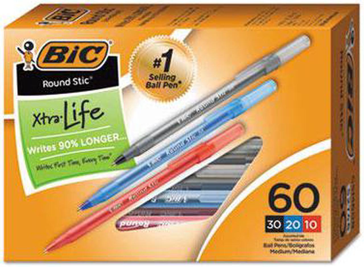 Alt view image 9 of 16 - BIC Round Stic Xtra-Life Ballpoint Pens Medium 1.0 mm Assorted 24298912