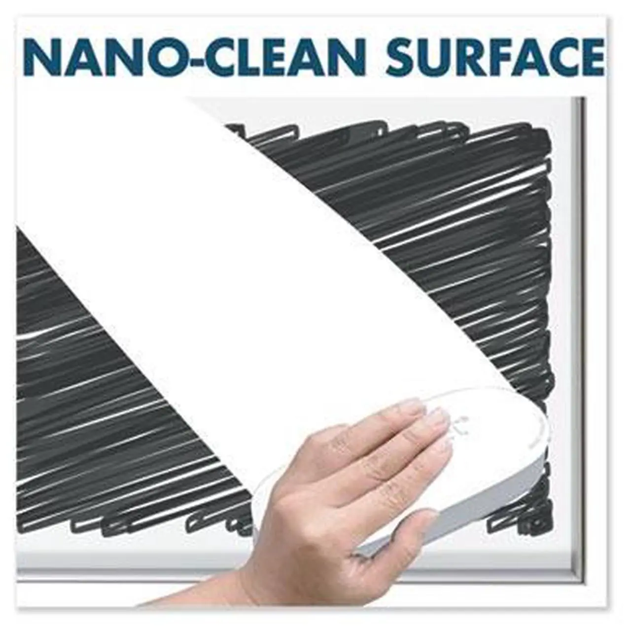 Alt view image 18 of 19 - Fusion Nano-Clean Magnetic Whiteboard 36 x 24 White Surface Silver Aluminum Frame NA3624F