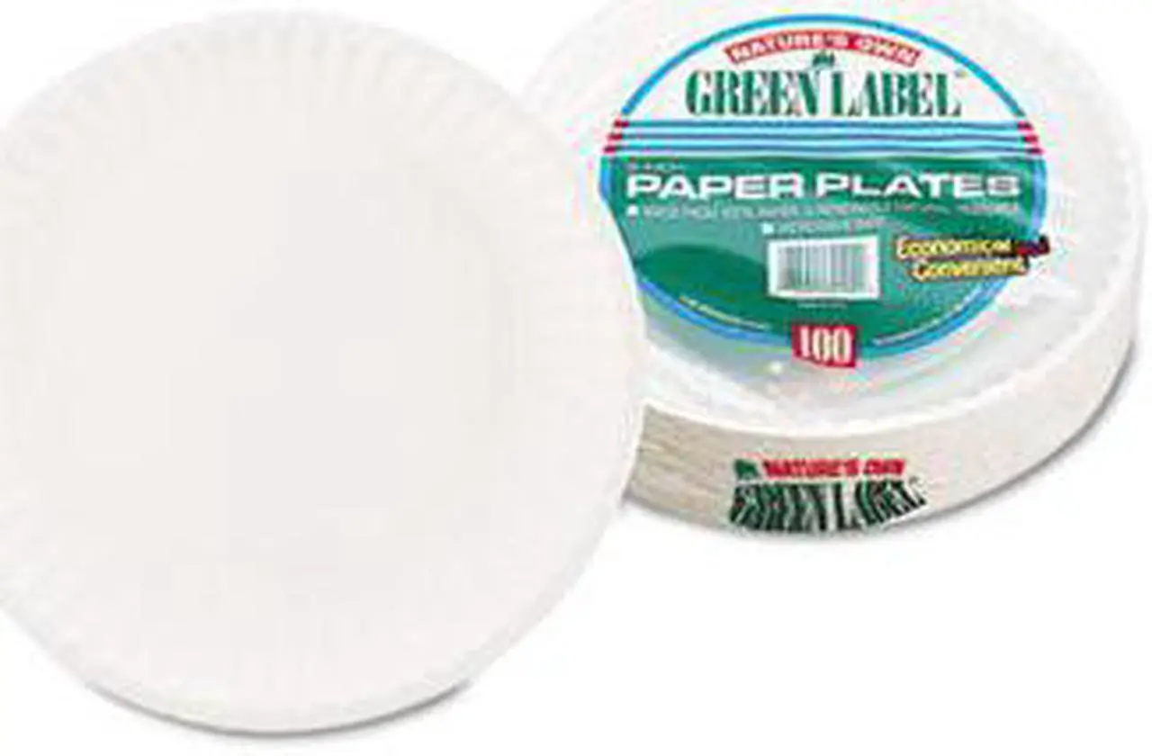 Alt view image 5 of 6 - Corporation Uncoated Paper Plates, 9 Inches, White, Round, 100/Pack