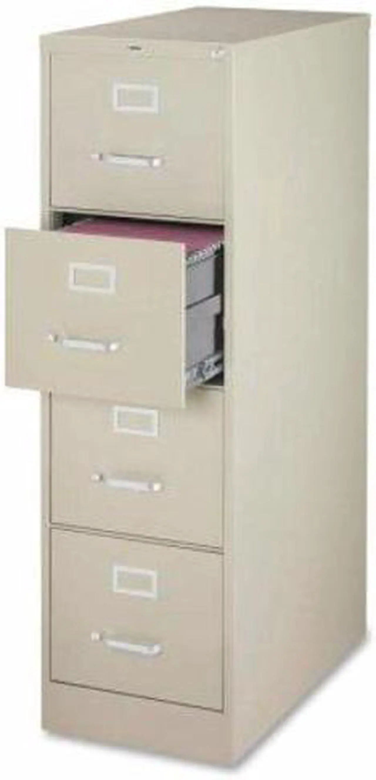 Alt view image 6 of 6 - Lorell Vertical File 4-Drawer Legal 18"x26-1/2"x52" Putty 60197