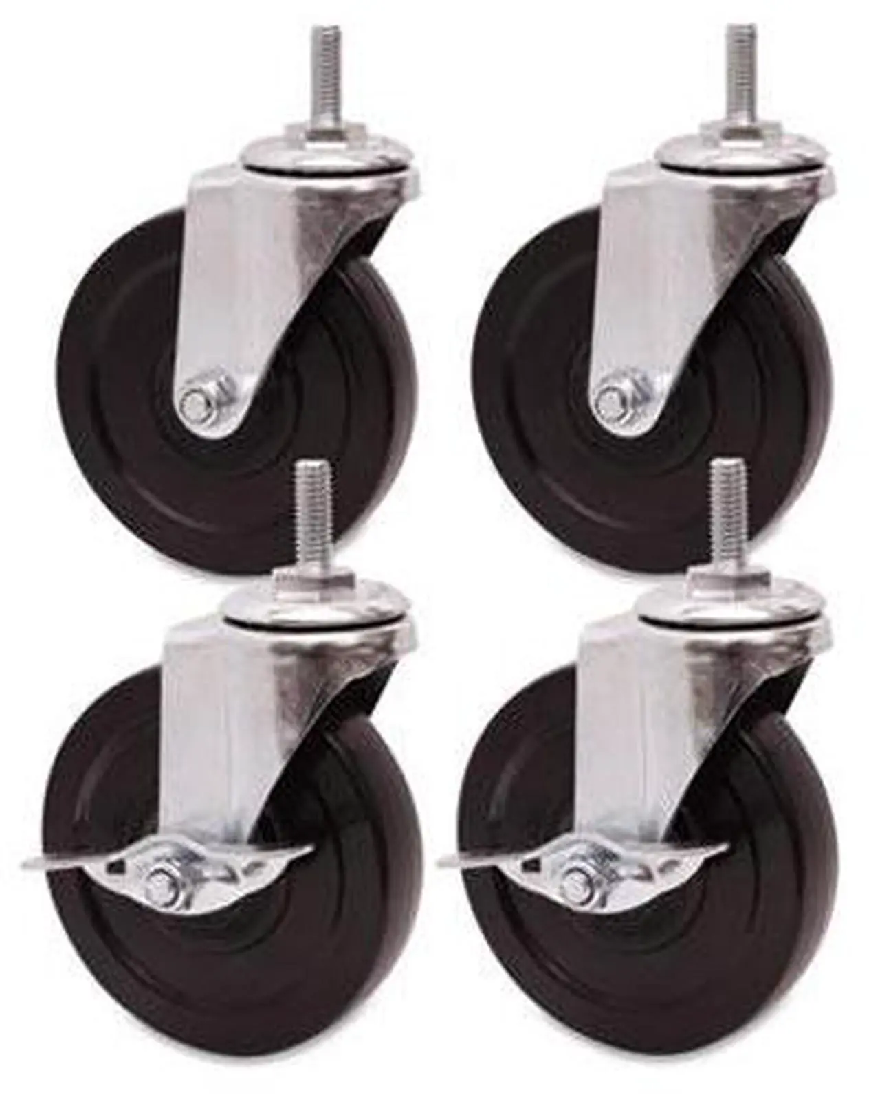 Alt view image 6 of 18 - Alera SW690004 Optional Casters for Wire Shelving, 200 lbs/Caster, Gray/Black, 4/Set