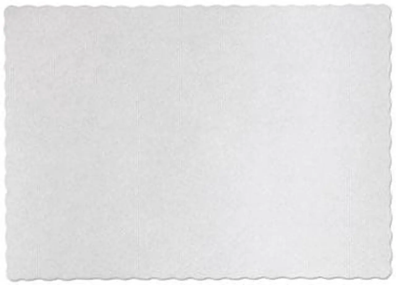 Alt view image 9 of 16 - Hoffmaster PM32052 Knurl Embossed Scalloped Edge Placemats, 9 1/2 x 13 1/2, White, 1000/Carton, 1 Carton