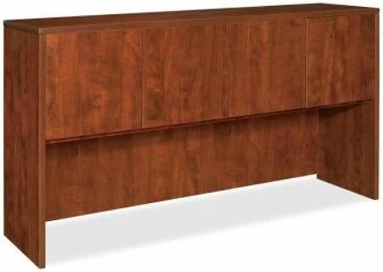 Alt view image 10 of 12 - Lorell Hutch w/Doors 66"x15"x36" Cherry 69417