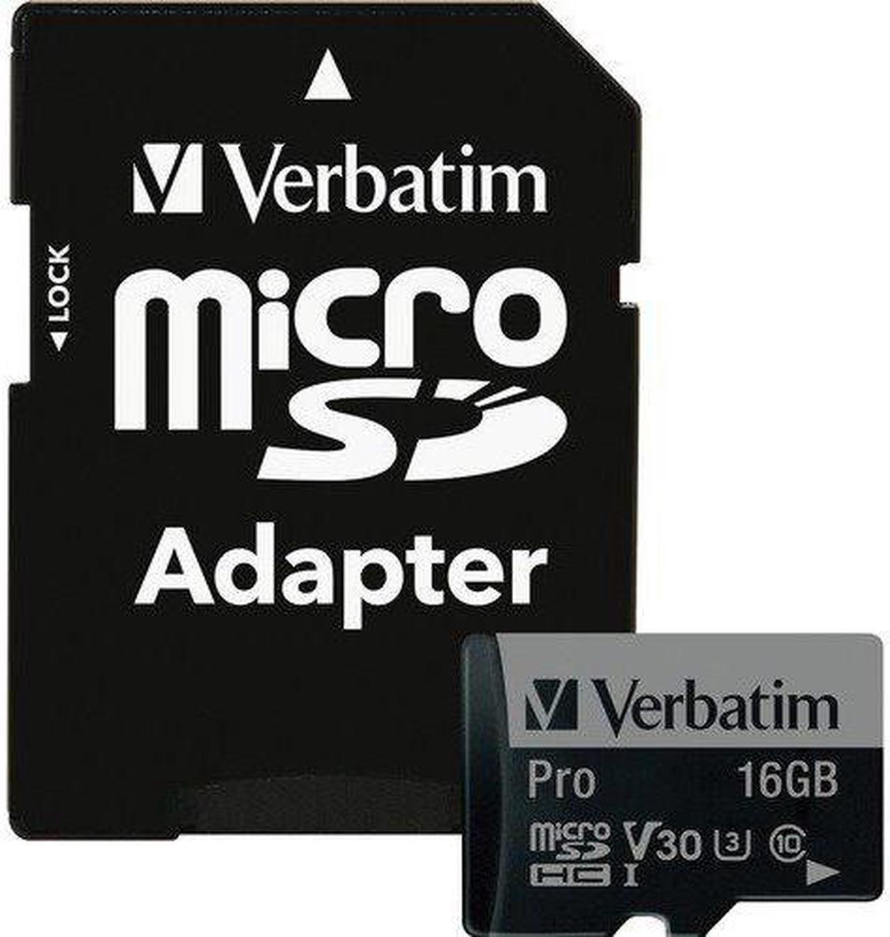 Alt view image 6 of 7 - Verbatim Memory Card microSDHC w/Adapter 16GB BK/GY 47040