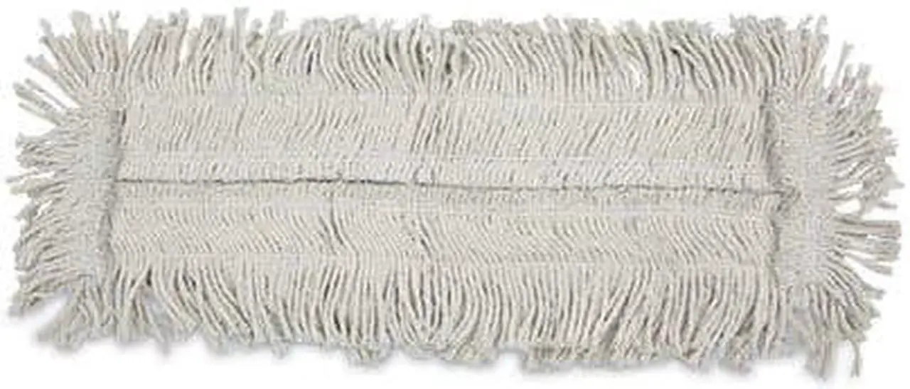 Alt view image 6 of 7 - Boardwalk BWK1624 Disposable Dust Mop Head, Cotton/Synthetic, 24W X 5D, White