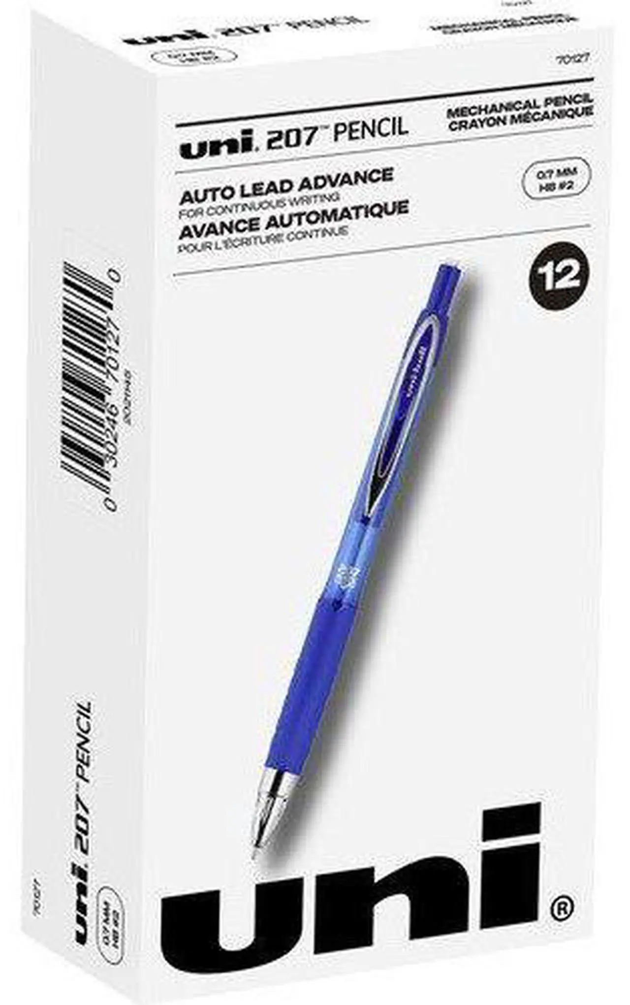 Alt view image 4 of 10 - Uni-ball 207 Mechanical Pencil, 0.7 mm, HB (#2), Black Lead, Blue Barrel, Dozen