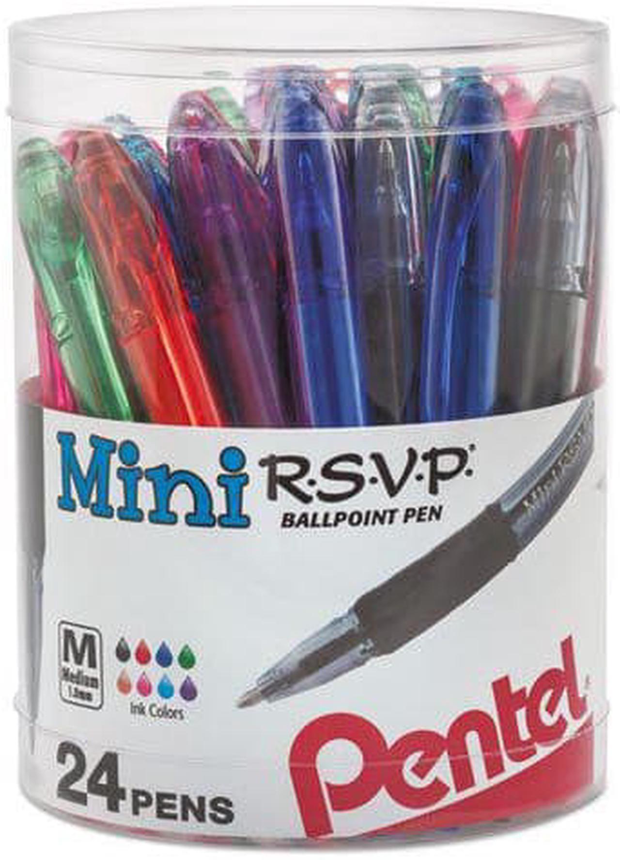 Main image of Pentel BK91MN24M R.S.V.P. Mini Ballpoint Pen, 1 Mm, Assorted Ink, 24/Pack