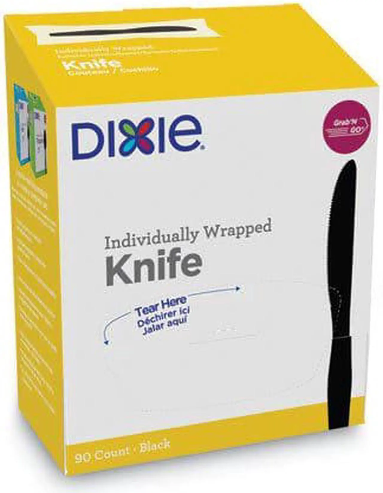 Alt view image 5 of 6 - Dixie GrabN Go Wrapped Cutlery Knives Black 90/Box 6 Box/Carton KM5W540