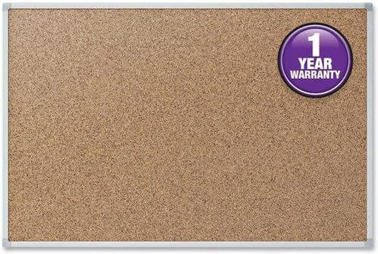 Alt view image 10 of 11 - Mead Cork Bulletin Board 48 x 36 Silver Aluminum Frame 85362