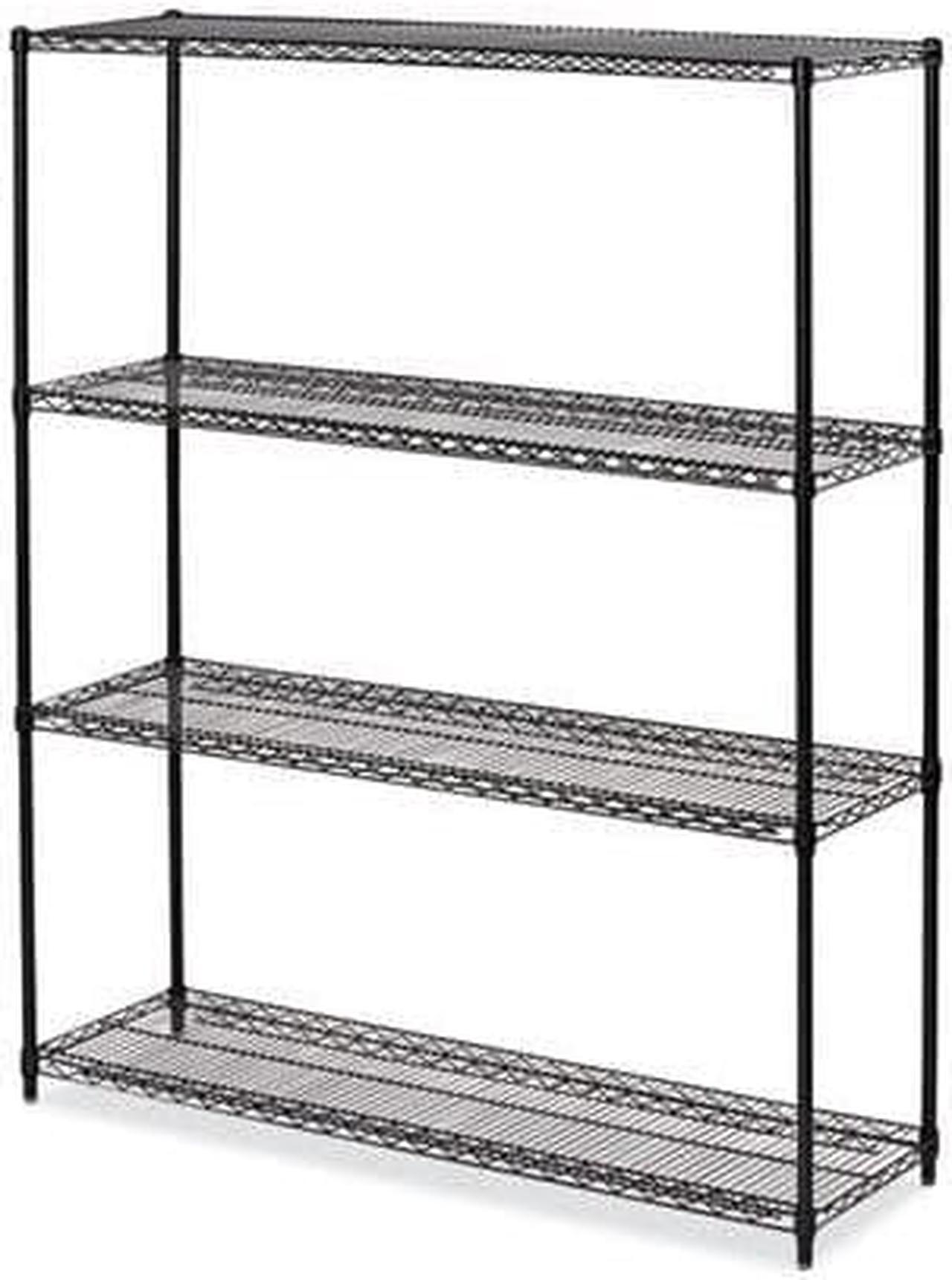 Alt view image 5 of 12 - Alera - 4TIND6018BA - All-Purpose Wire Shelving Starter Kit, 4-Shelf, 60 x 18 x 72, Black Anthracite+